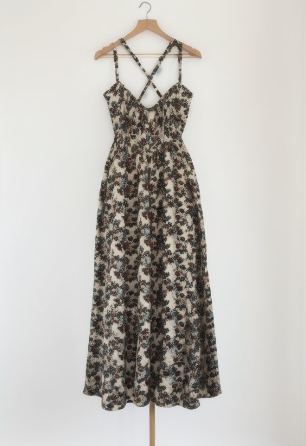 Animal Spot Print Tie Back V-Neck Maxi Dress