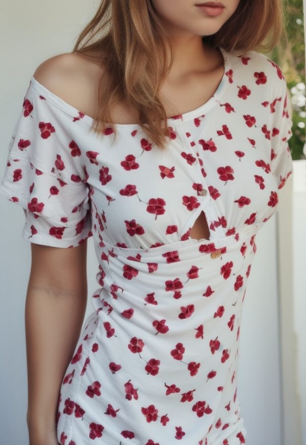 Waist Ruffled Polka Dot Dress